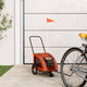 Vidaxl Dog Bike Trailer Oxford Fabric et Iron Orange and Gray