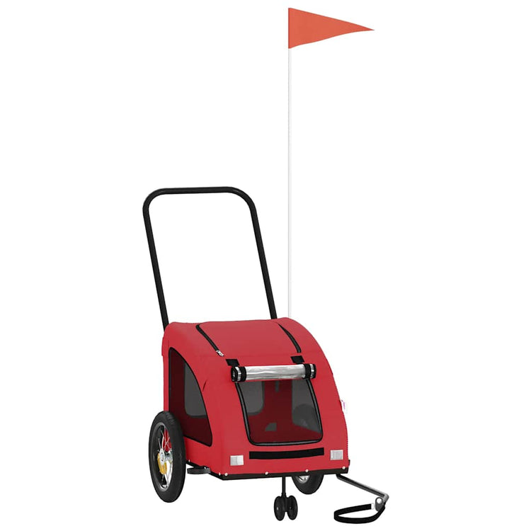 Vidaxl Dog Bike Trailer Oxford Fabric et Rouge en fer