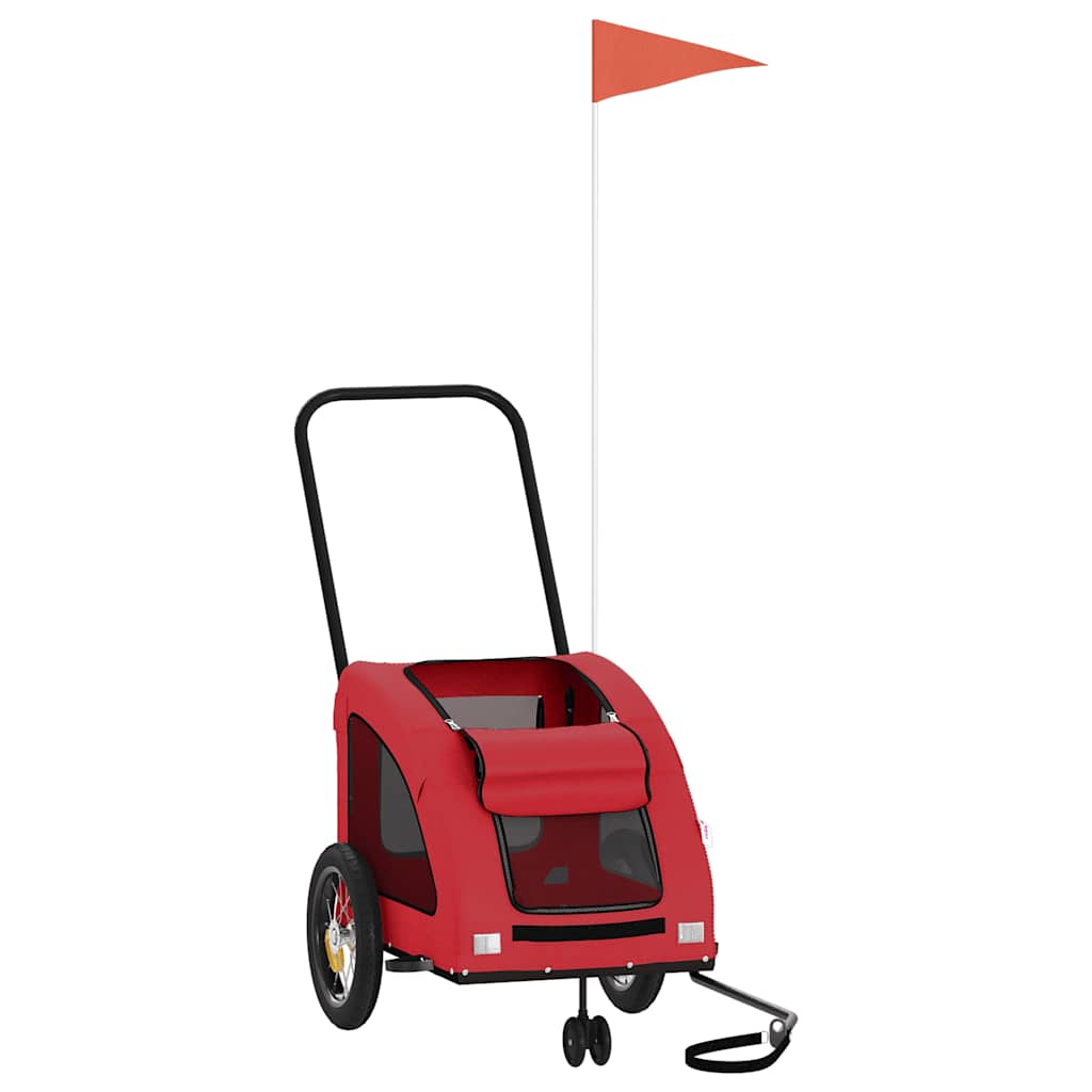 Vidaxl Dog Bike Trailer Oxford Fabric et Rouge en fer
