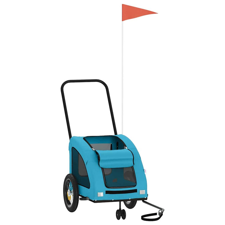 Vidaxl Dog Bike Trailer Oxford Fabric et Fer Bleu