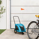 Vidaxl Dog Bike Trailer Oxford Fabric et Fer Bleu
