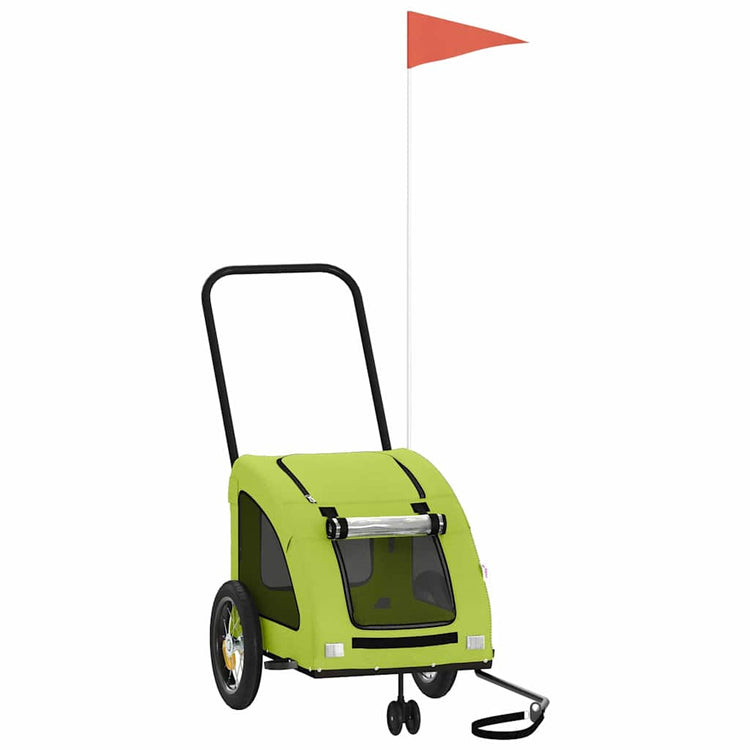 Vidaxl Dog Bike Trailer Oxford Fabric et Green de fer