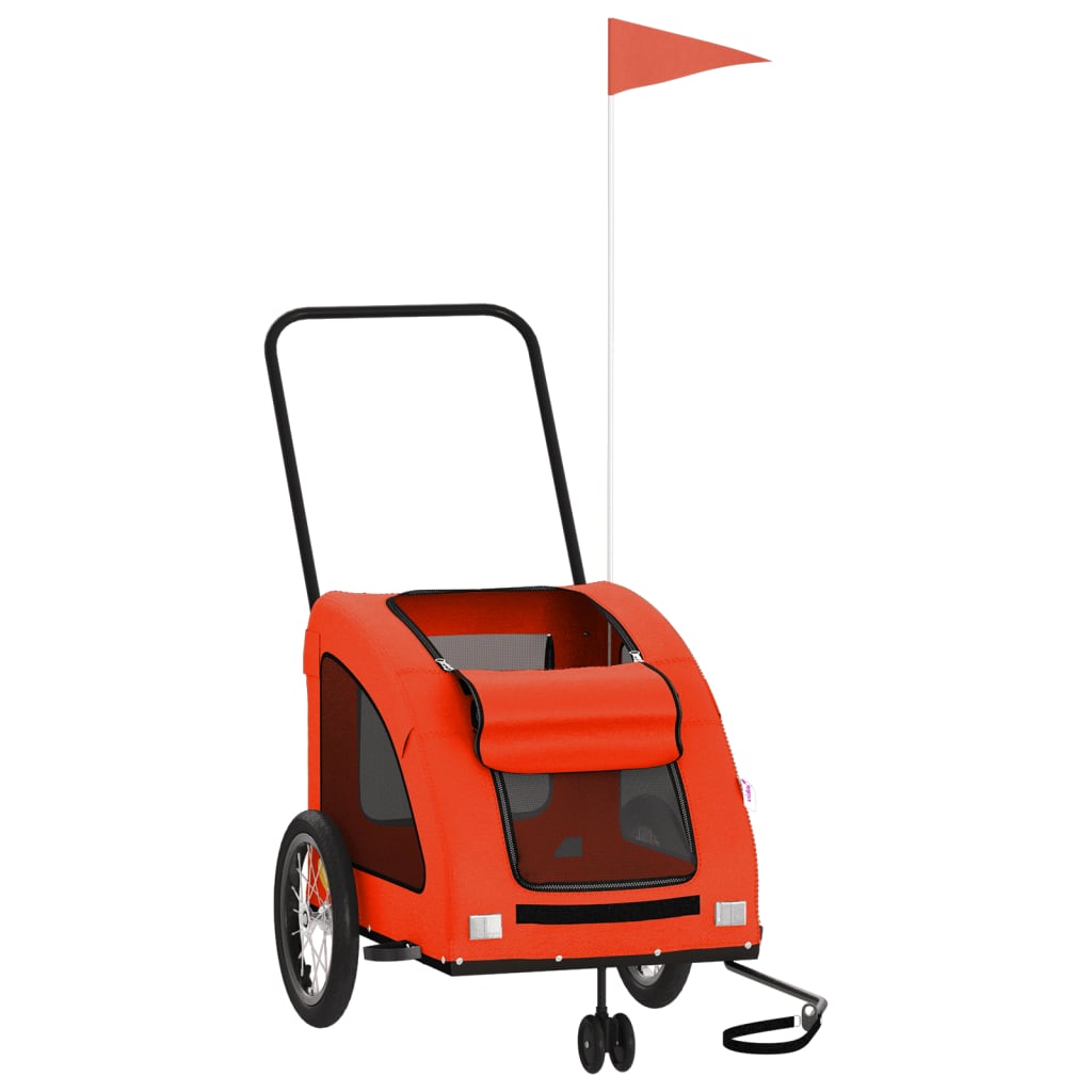 VidaXL remorque vélo pour chien tissu oxford et fer orange