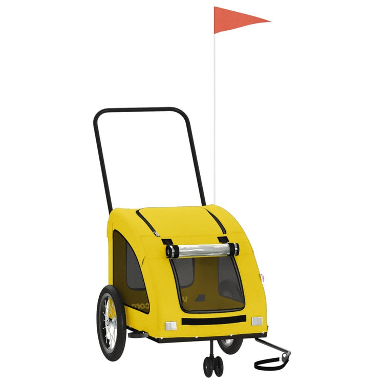 VidaXL remorque vélo pour chien tissu oxford et jaune fer