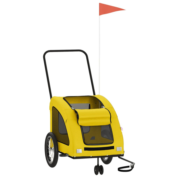 VidaXL remorque vélo pour chien tissu oxford et jaune fer