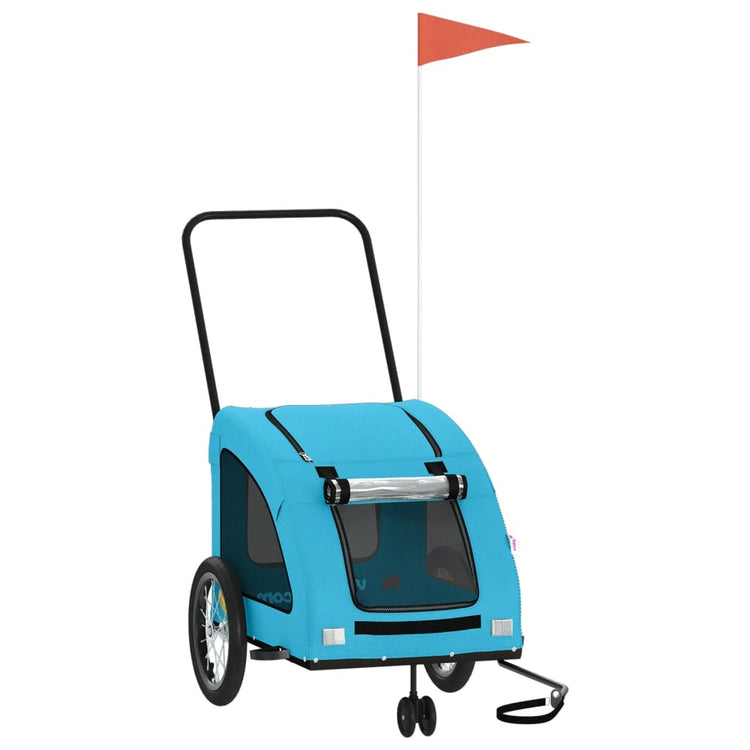 VidaXL remorque vélo pour chien tissu oxford et bleu fer