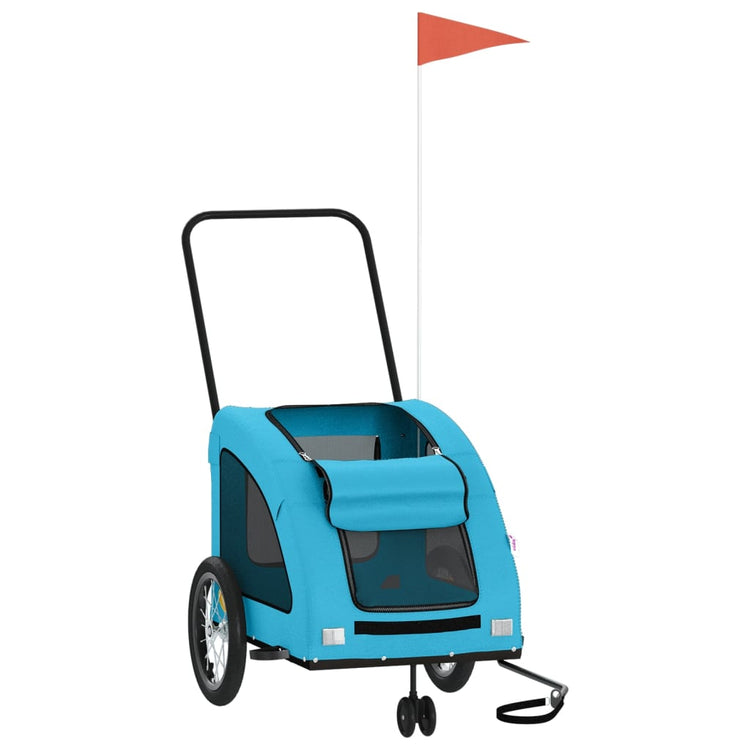 VidaXL remorque vélo pour chien tissu oxford et bleu fer