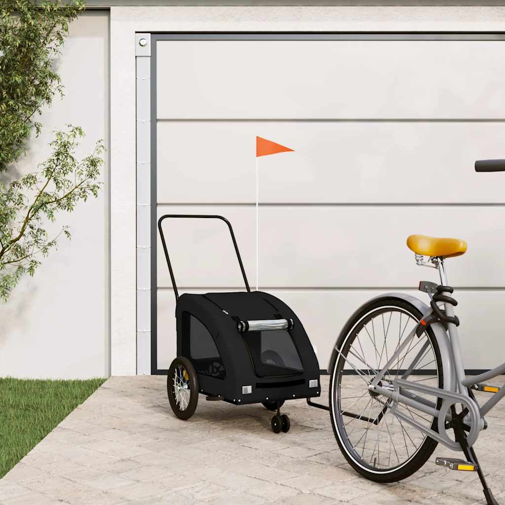 VidaXL remorque vélo pour chien tissu oxford et fer noir