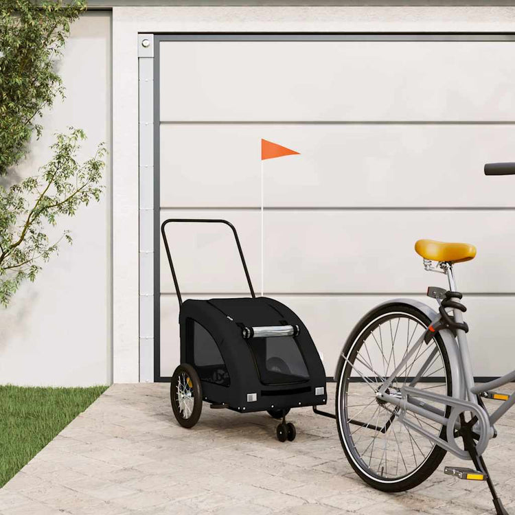 VidaXL remorque vélo pour chien tissu oxford et fer noir