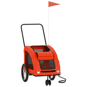 Vidaxl Dog Bike Trailer Oxford Fabric et Iron Orange and Gray - afbeelding 3