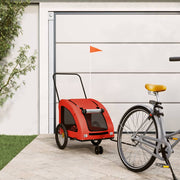 Vidaxl Dog Bike Trailer Oxford Fabric et Iron Orange and Gray - afbeelding 1