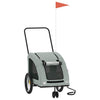 Vidaxl Dog Bike Trailer Oxford Fabric et Grey Iron