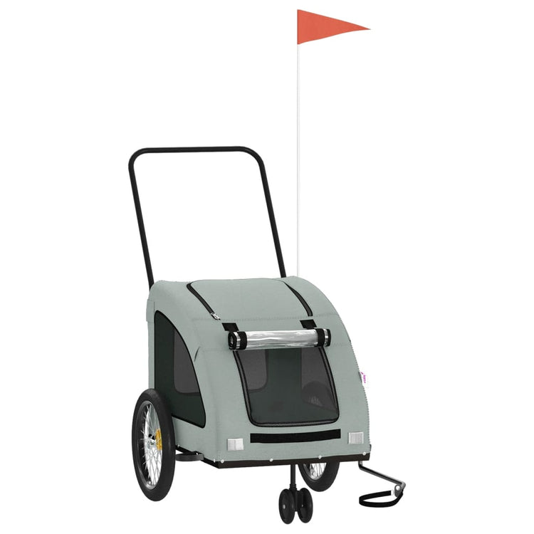 Vidaxl Dog Bike Trailer Oxford Fabric et Grey Iron