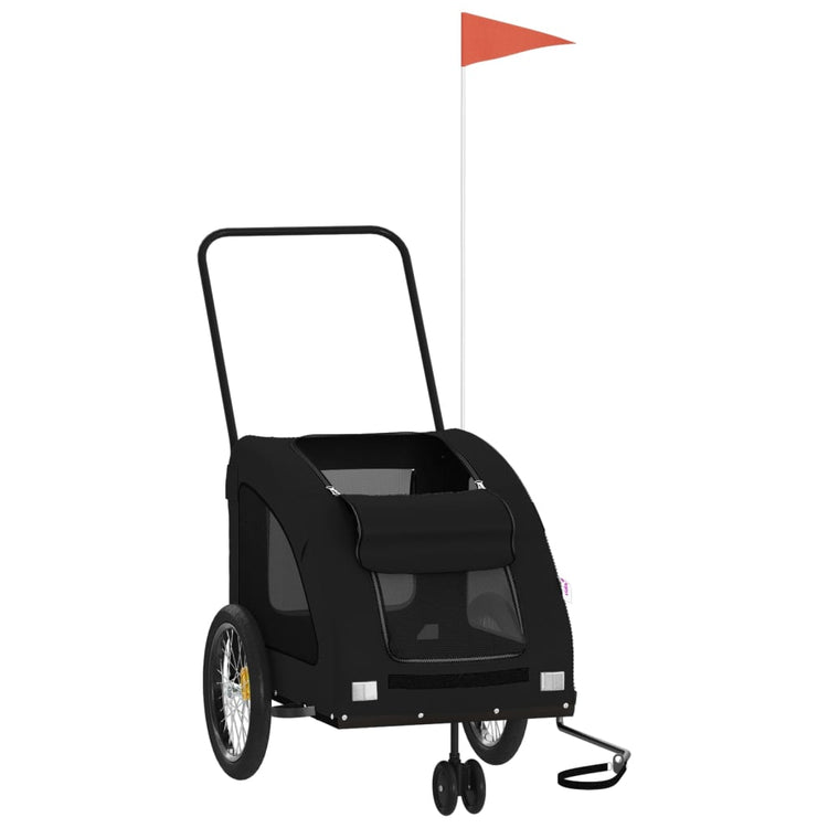 Vidaxl Dog Bike Trailer Oxford Fabric et Iron Black