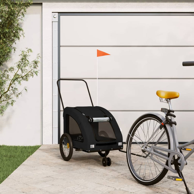 Vidaxl Dog Bike Trailer Oxford Fabric et Iron Black