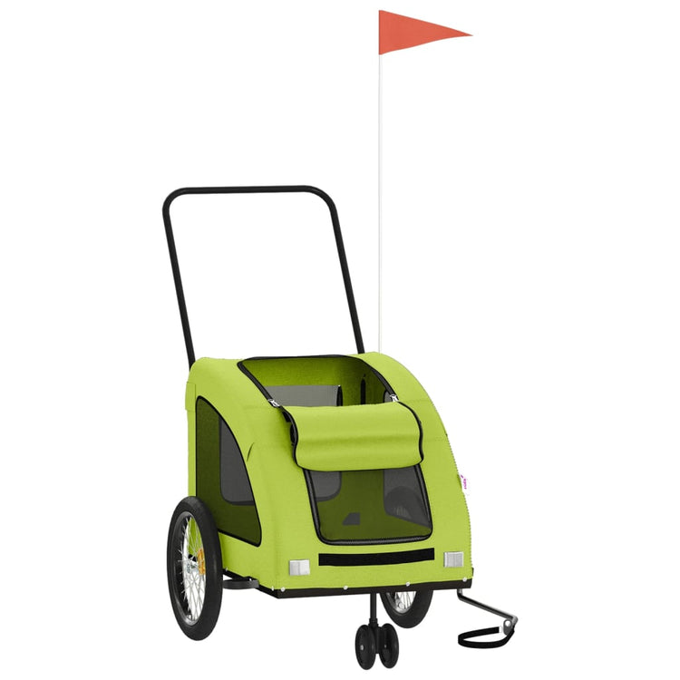 Vidaxl Dog Bike Trailer Oxford Fabric et Green de fer