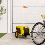 Vidaxl Dog Bike Trailer Oxford Fabric et Fon Jaune et noir - afbeelding 1