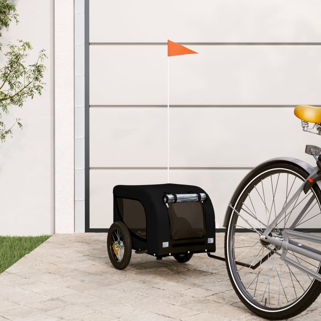 Vidaxl Dog Bike Trailer Oxford Fabric et Iron Black