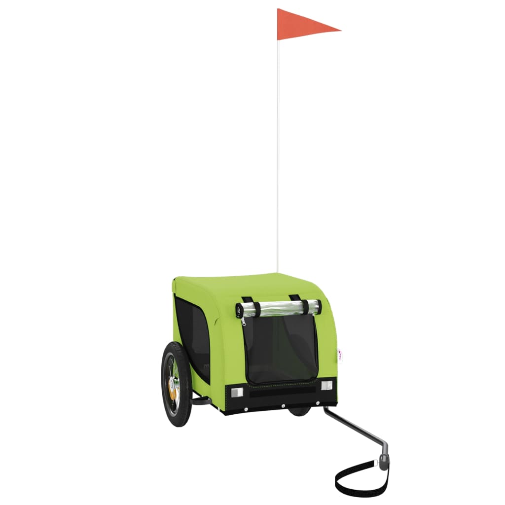 Vidaxl Dog Bike Trailer Oxford Fabric et Green et noir