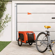 Vidaxl Dog Bike Trailer Oxford Fabric et Iron Orange and Black - afbeelding 1