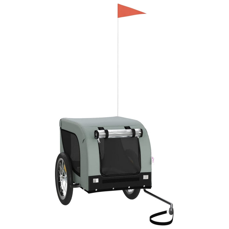 Vidaxl Dog Bike Trailer Oxford Fabric et Fer Grey and Black