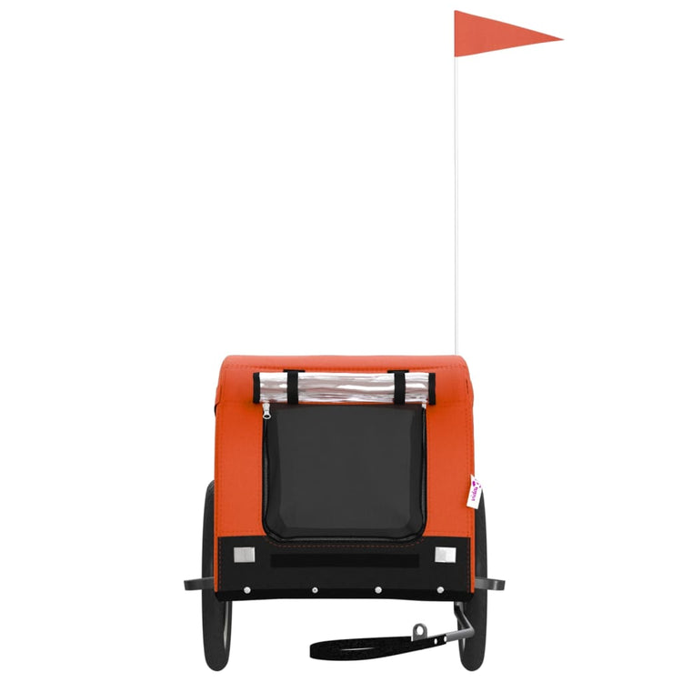 Vidaxl Dog Bike Trailer Oxford Fabric et Iron Orange and Black