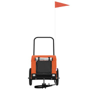 Vidaxl Dog Bike Trailer Oxford Fabric et Iron Orange and Black - afbeelding 3