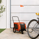 Vidaxl Dog Bike Trailer Oxford Fabric et Iron Orange and Black