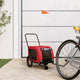 Vidaxl Dog Bike Trailer Oxford Fabric et Fer Rouge et noir