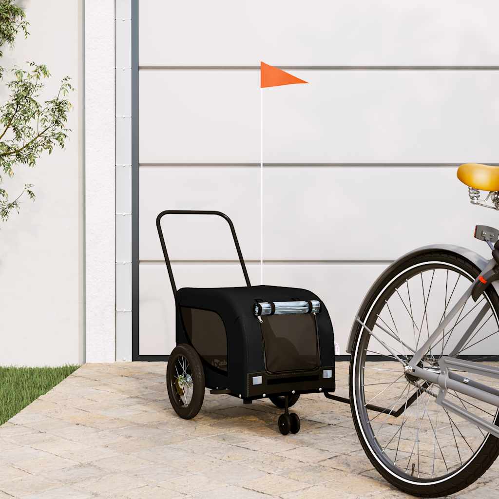 VidaXL remorque vélo pour chien tissu oxford et fer noir