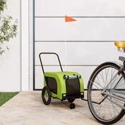 Vidaxl Dog Bike Trailer Oxford Fabric et Green et noir - afbeelding 1