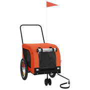 Vidaxl Dog Bike Trailer Oxford Fabric et Iron Orange and Black - afbeelding 2