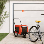 Vidaxl Dog Bike Trailer Oxford Fabric et Iron Orange and Black - afbeelding 1