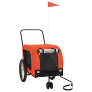 Vidaxl Dog Bike Trailer Oxford Fabric et Iron Orange and Black - afbeelding 2