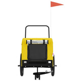 Vidaxl Dog Bike Trailer Oxford Fabric et Fon Jaune et noir - afbeelding 3