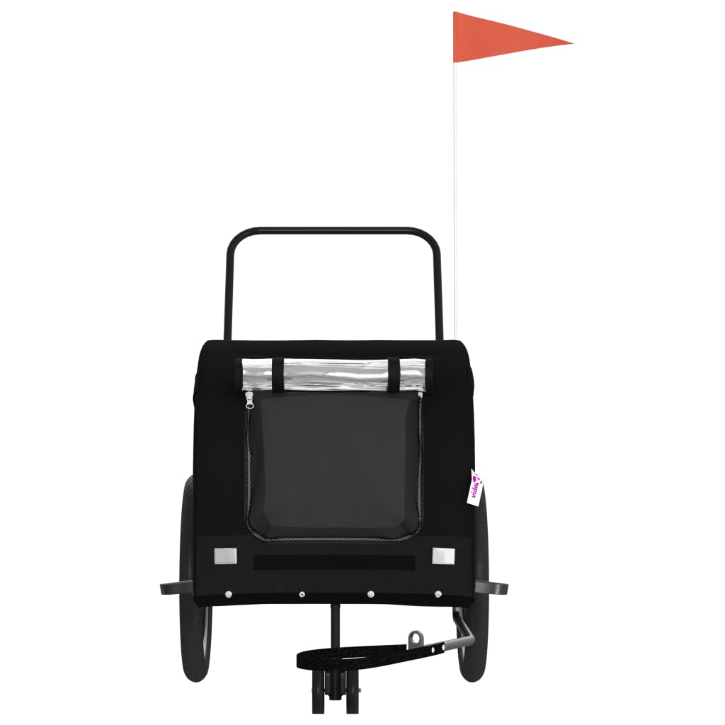 Vidaxl Dog Bike Trailer Oxford Fabric et Iron Black