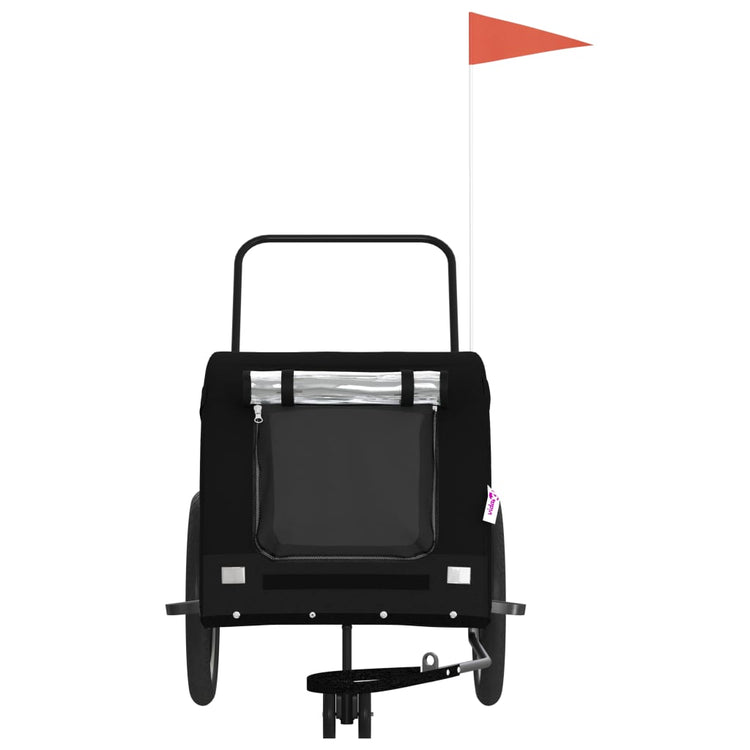 Vidaxl Dog Bike Trailer Oxford Fabric et Iron Black