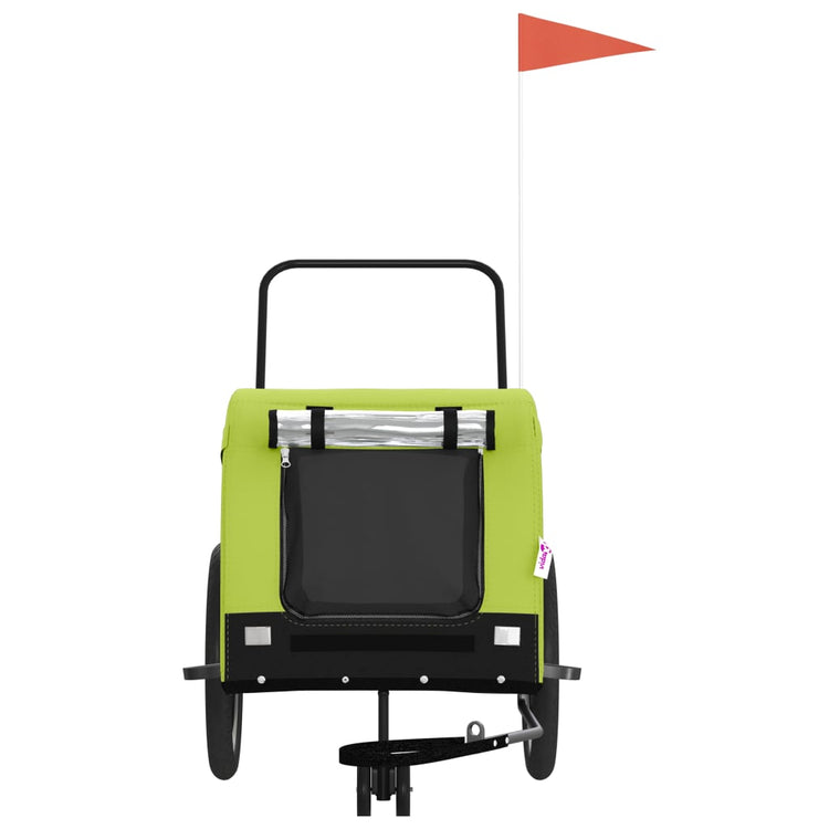 Vidaxl Dog Bike Trailer Oxford Fabric et Green et noir