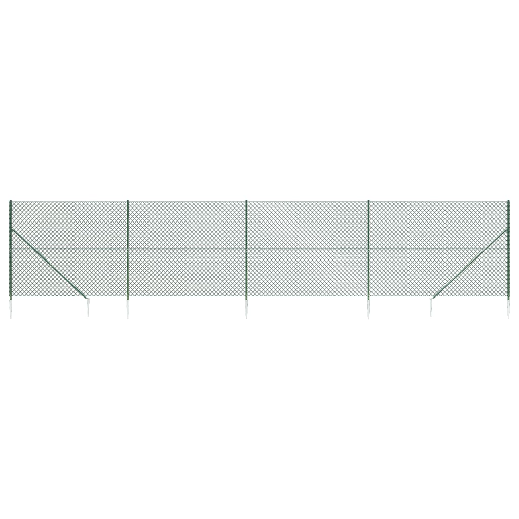 Vidaxl Gaashek avec des ancres moulues 2,2x10 m vert