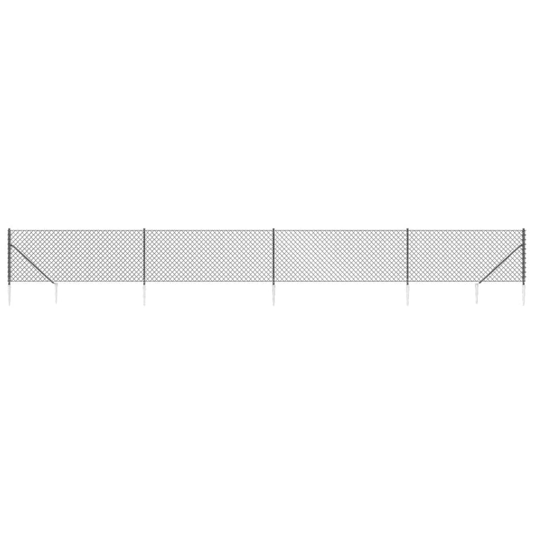 Clôture en maille vidaxl avec ancres moulues 1x10 m anthracite -colored