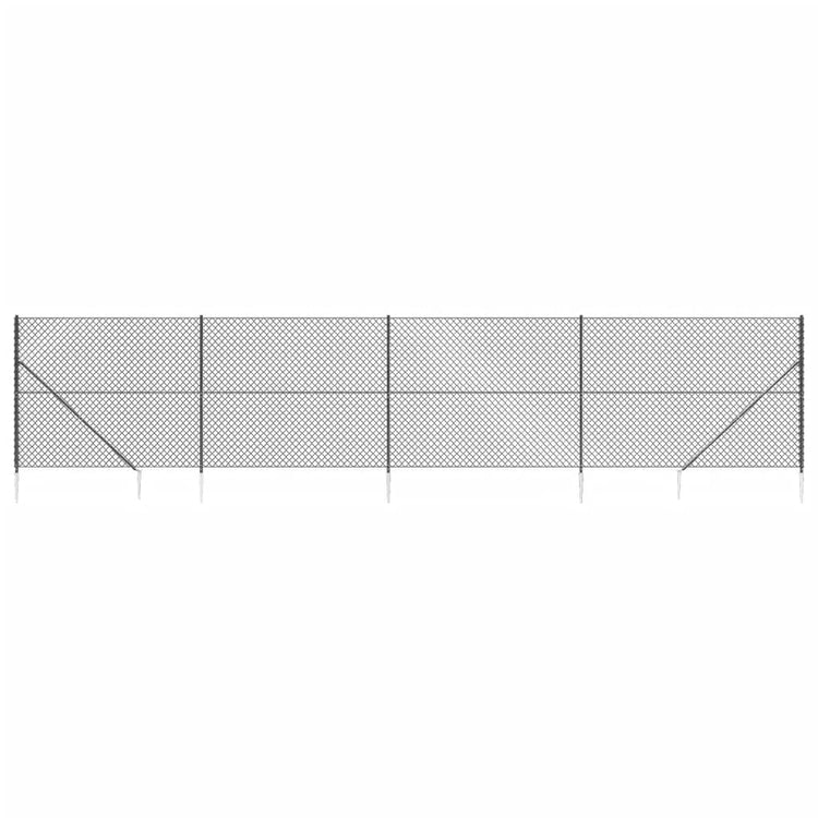 Fence à mailles vidaxl avec ancres moulues 1,4x10 m anthracite -colored