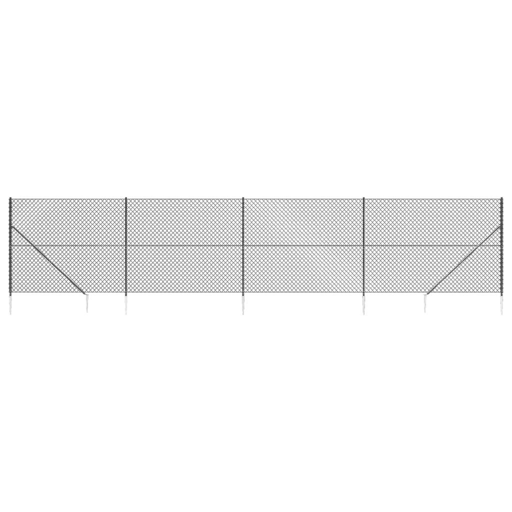 Fence à mailles vidaxl avec ancres moulues 1,6 x 10 m anthracite -colored