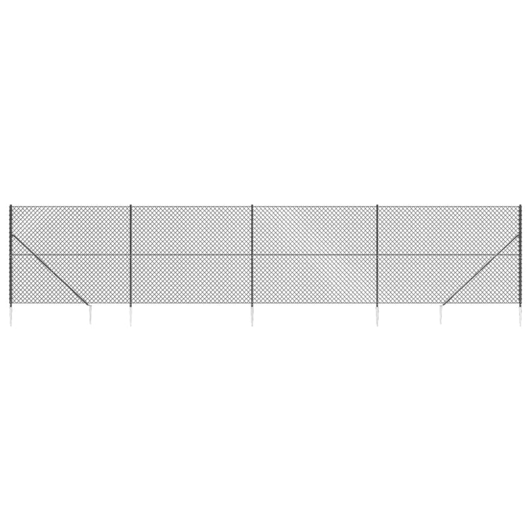 Fence à mailles vidaxl avec ancres moulues 1,6 x 10 m anthracite -colored
