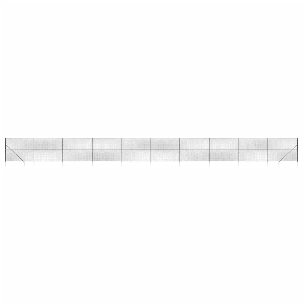Clôture de maille Vidaxl avec ancres moulues 1,6x25 m anthracite -colored