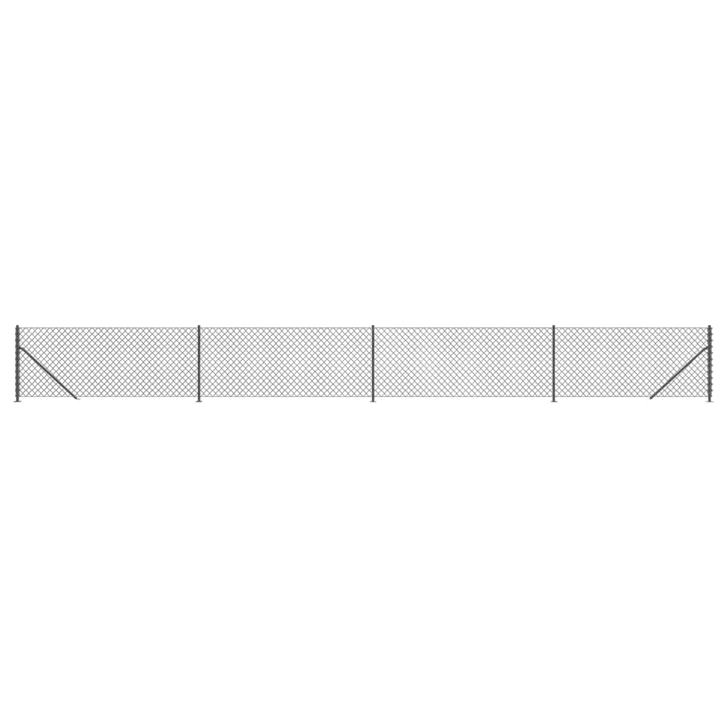 Fence à mailles vidaxl avec bride 0,8 x 10 m anthracite -colored