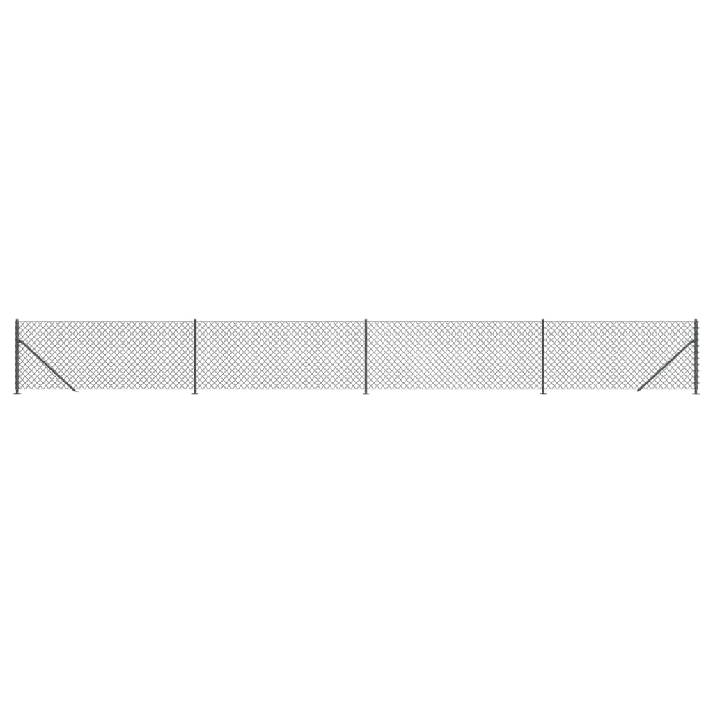 Clôture en maille vidaxl avec bride 1,1x10 m anthracite -colored