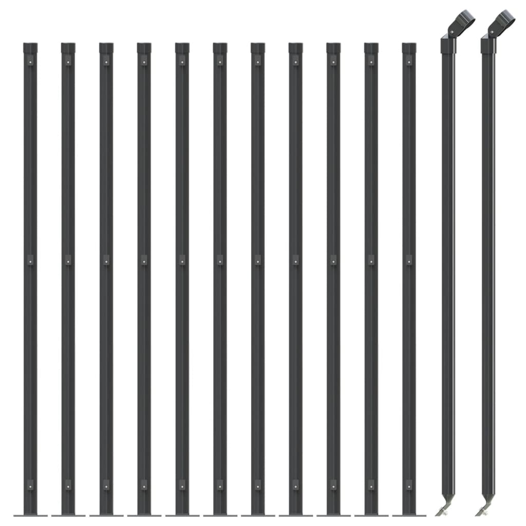 Clôture en maille vidaxl avec des flens 1x25 m anthracite -colored