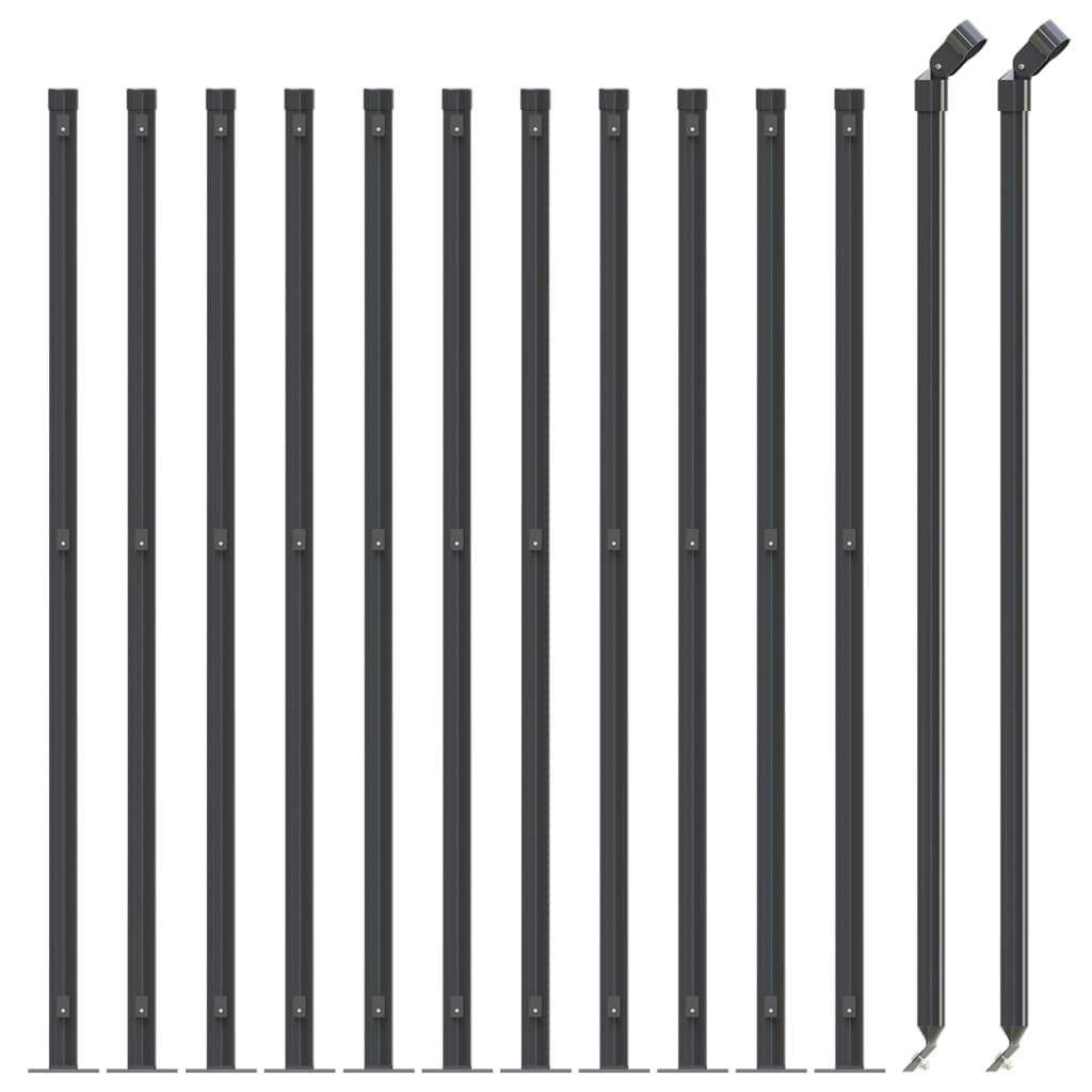 Clôture en maille vidaxl avec une bride 1,1x25 m anthracite -colored