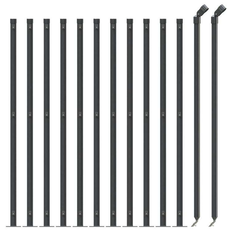 Clôture en maille vidaxl avec une bride 1,1x25 m anthracite -colored