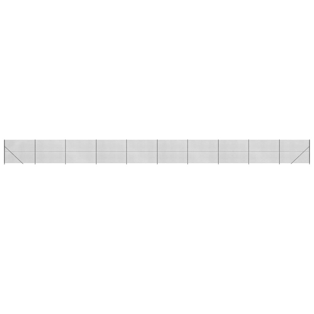 Clôture en maille vidaxl avec des flens 2x25 m anthracite -colored